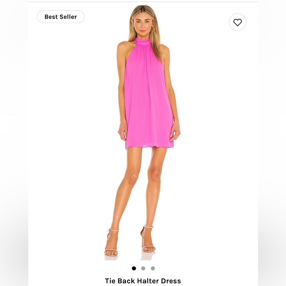NWT REVOLVE Tie Back Halter Dress | krisa | M | Pink Mini Dress